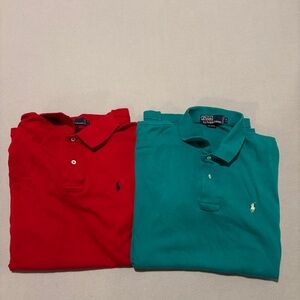 Lots of 2 Polo Ralph Lauren Polo Shirts Size Large Holiday Preppy Casual Academy